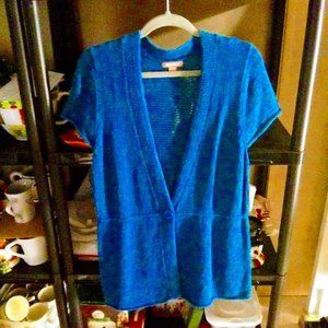 *NWT*LONG CARDIGAN*WHITE STAG*CAP SLEEVE*TURQUOISE COLOR*WOMEN SIZE XL